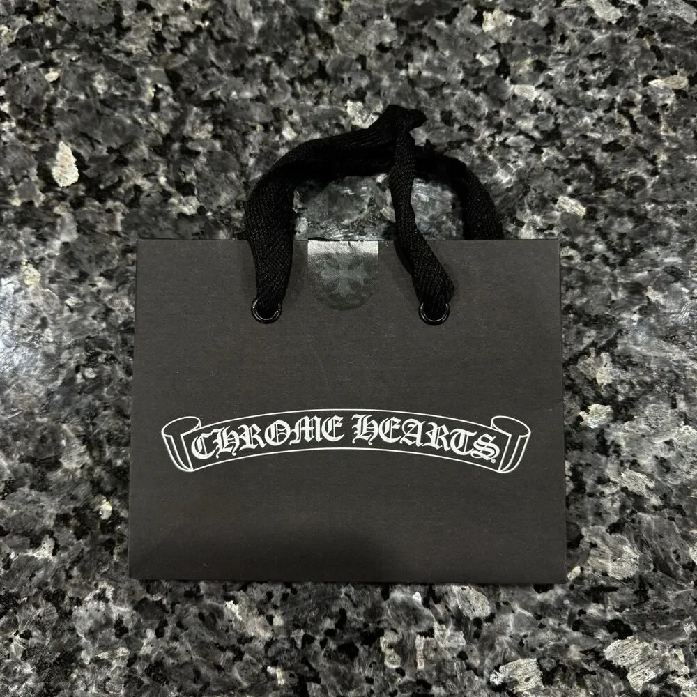 CHROME HEARTS Authentic Small Black Paper Shopping Gift Bag 